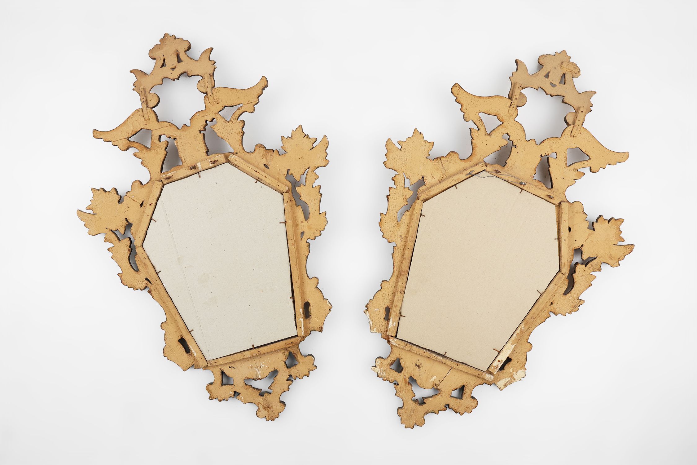 Pair of two Venetian Rococo giltwood mirrors, ca. 1850 Italythumbnail